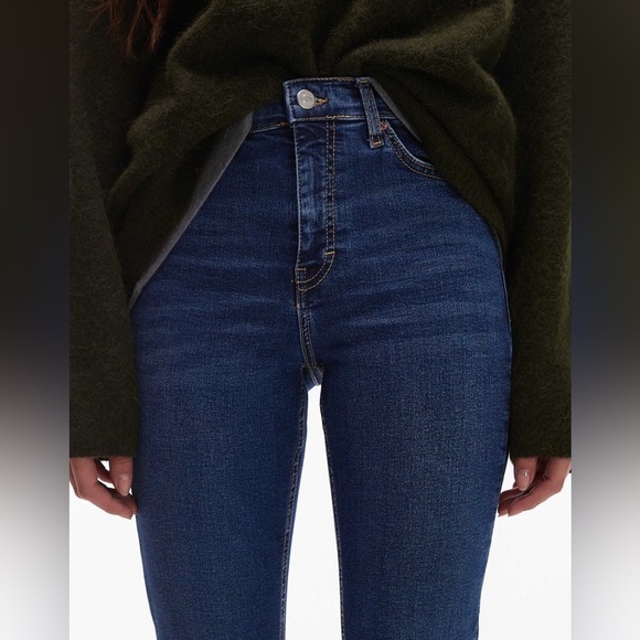Topshop Jamie Skinny Jeans High Rise Ankle Length Dark Indigo Blue Size 26 - Picture 3 of 16